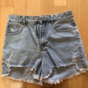 New high rise ripped jean shorts